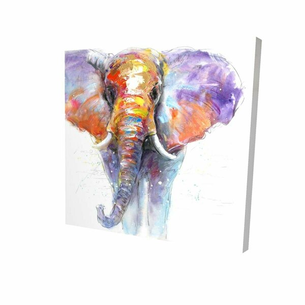 Begin Home Decor 16 x 16 in. Colorful Walking Elephant-Print on Canvas 2080-1616-AN54